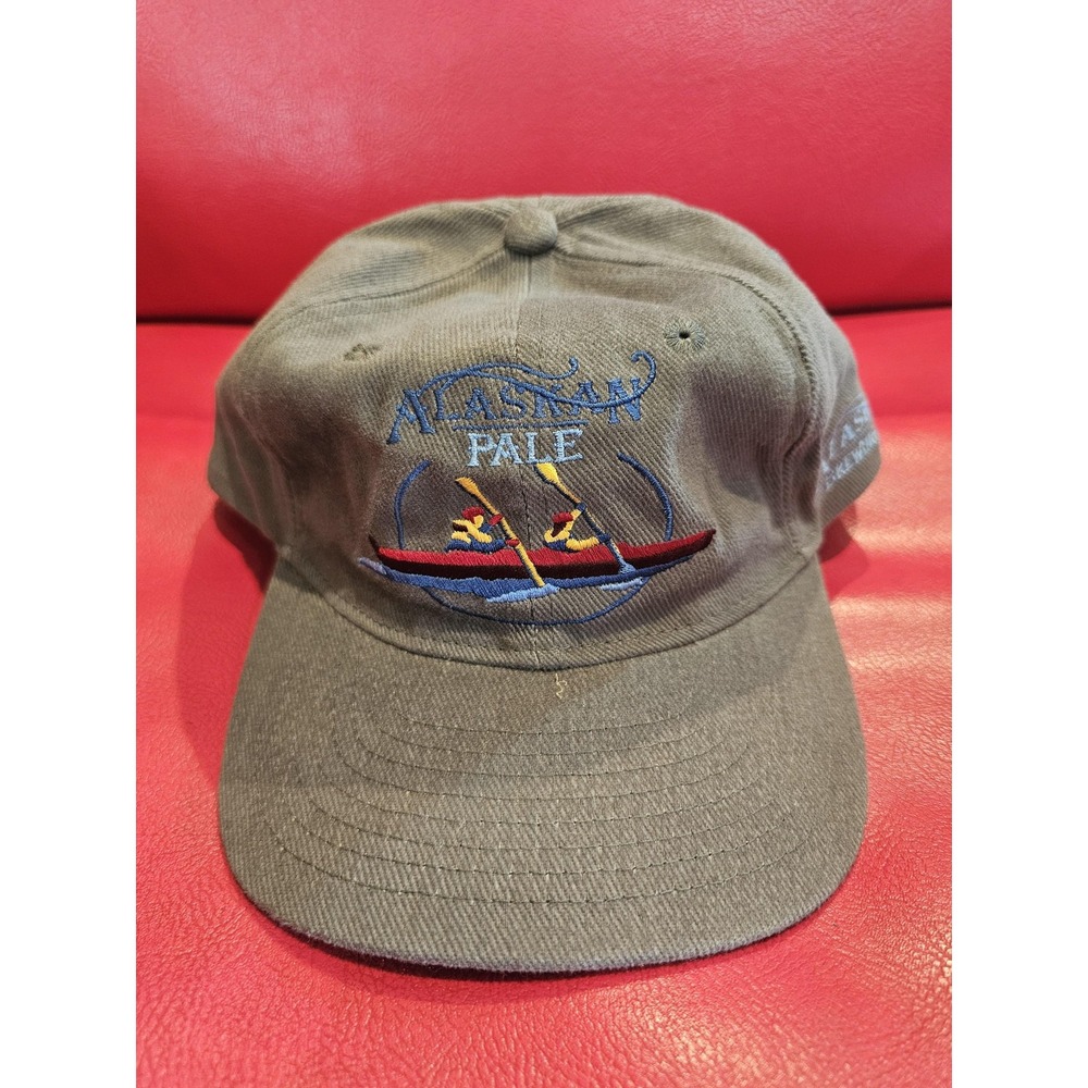 Alaskan Brewing Co Hat Cap Strap Back Embroidered Kayak Canoe Mens Beer Promo‎